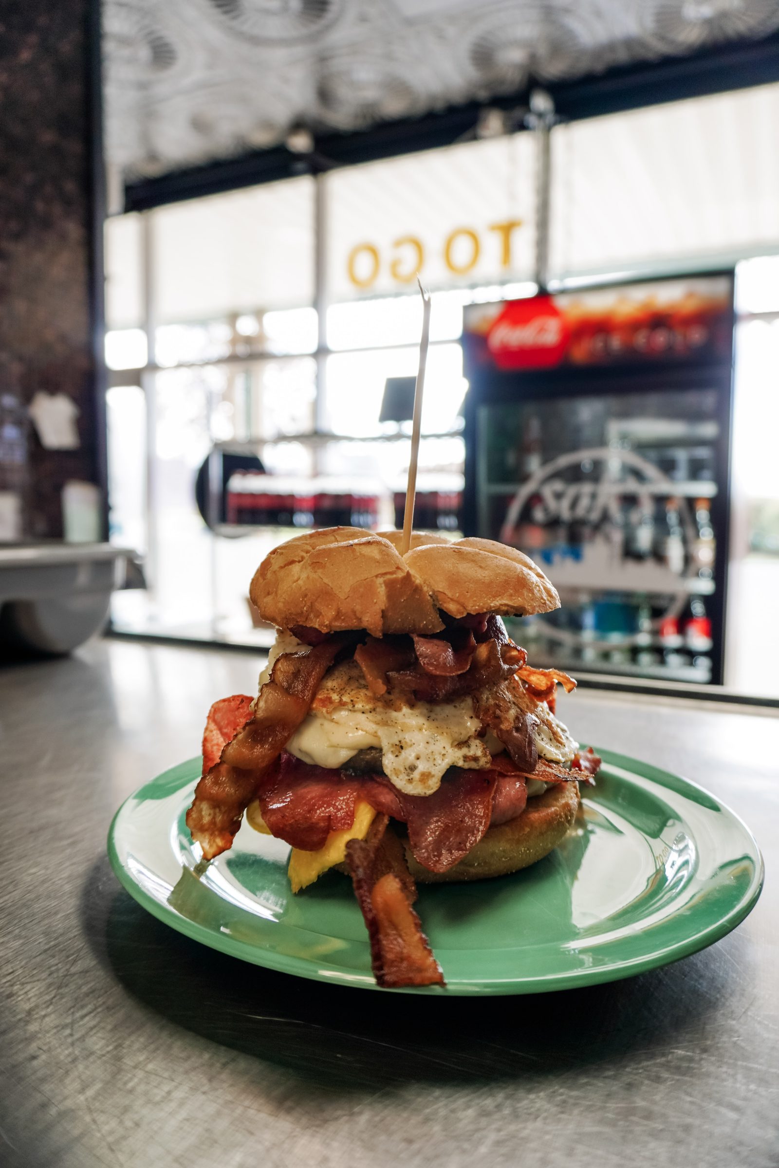 Loaded breakfast sandwich at Sak's Deli